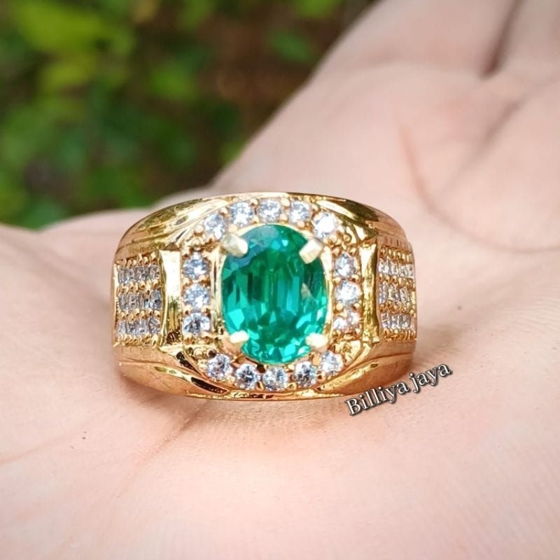 Cincin Batu Zambrud Colombia elegan & mewah