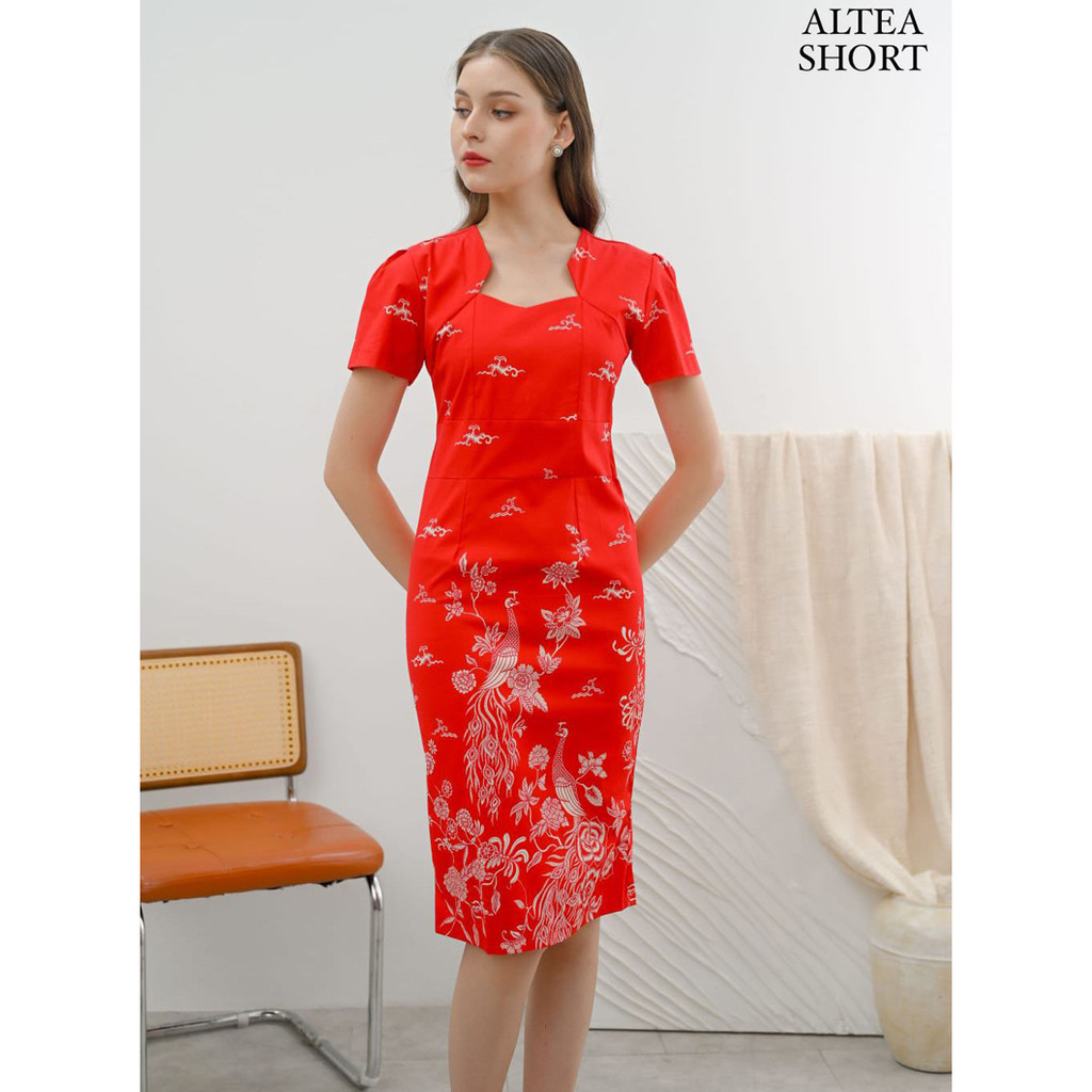 GIRLY Altea Dress Batik Modern Gaun Pesta Dress Wanita Batik Couple Modern Batik Wanita