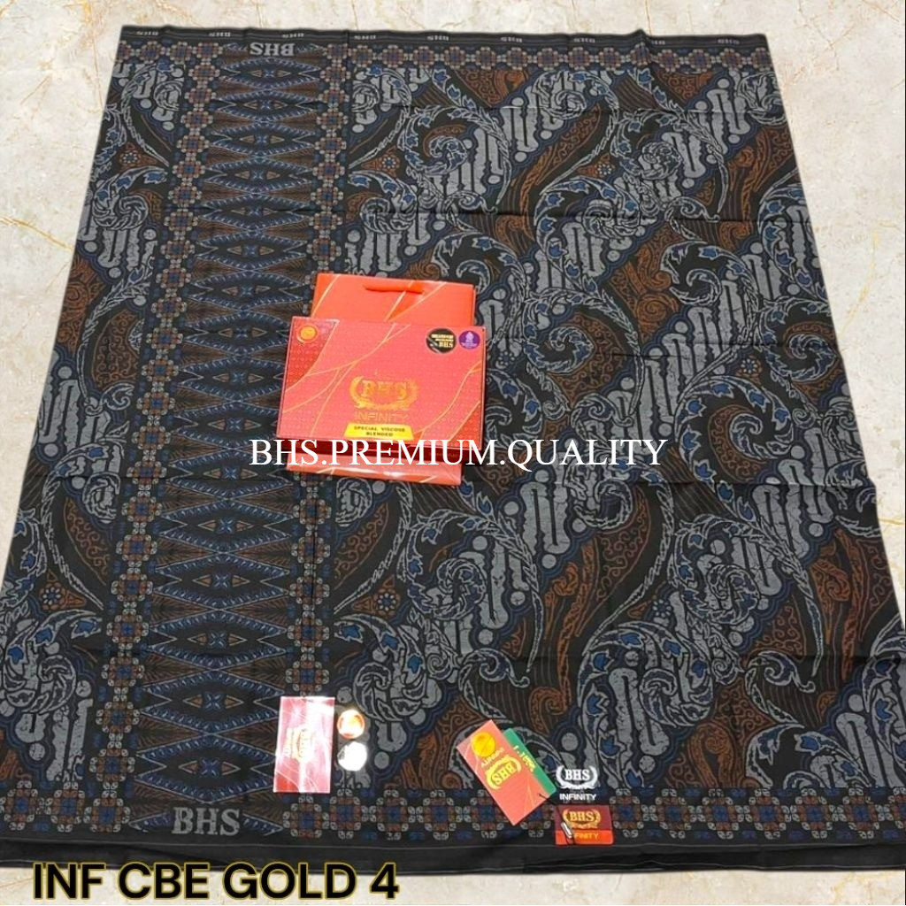 BHS.PREMIUM.QUALITY Sarung BHS Infinity GOLD CBE  (Motif Batik Terbaru)