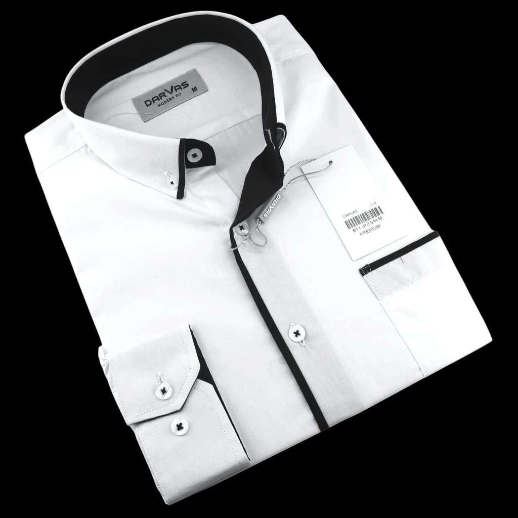 Kemeja Putih Pria Lengan Panjang Darvas Baju Cowok Hem Kerja Premium Jumbo Keren