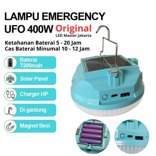 (Baterai Real asli 7200MAH)lampu led emergency ufo 400w /solar panel led/ lampu emergency gantung la