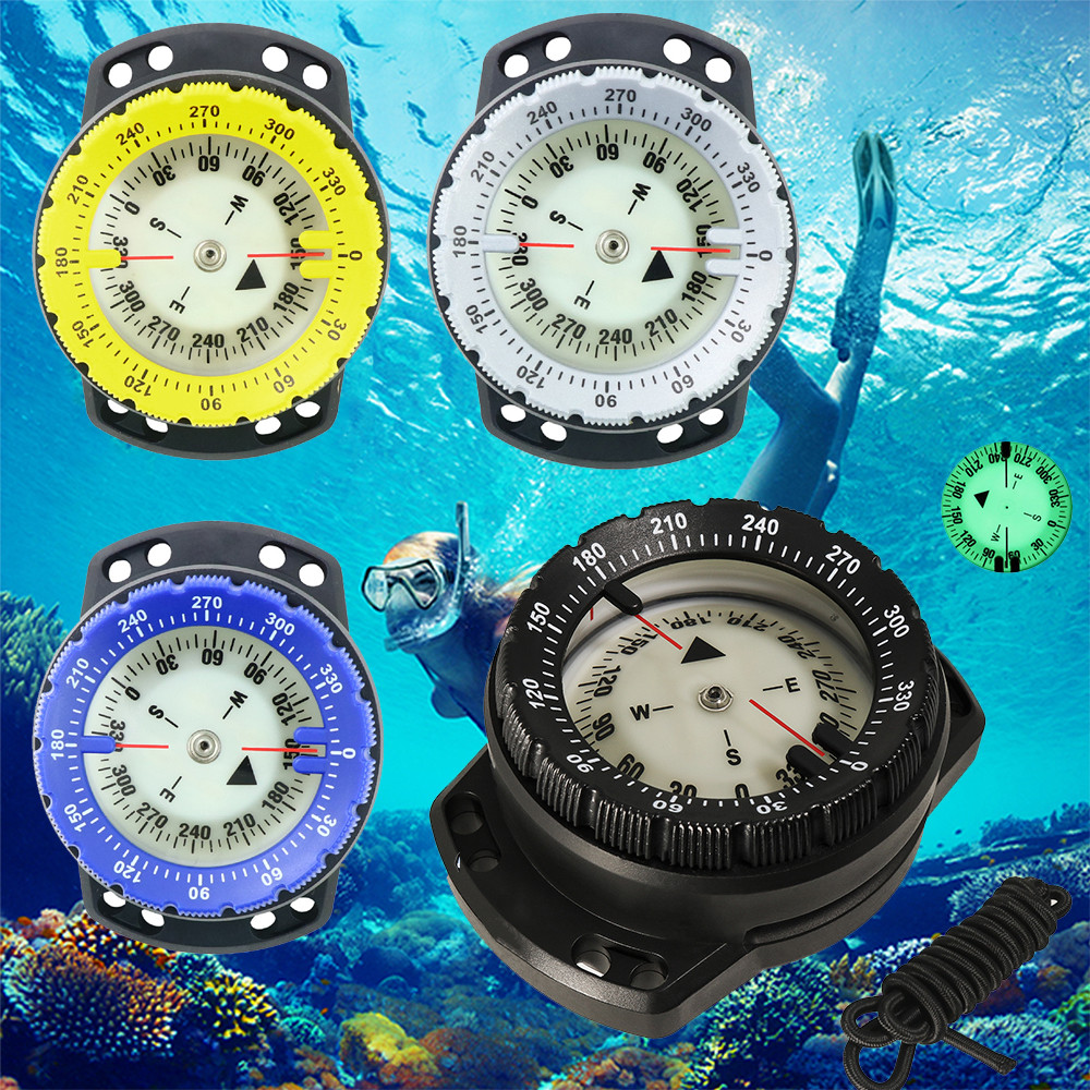 Scuba ving Compass 50m Multifunction Camping Climbing Hiking Luminous Elastic Rope Underwater Waterp