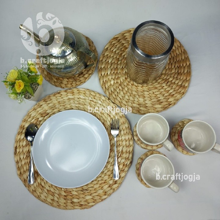 Placemat Enceng Gondok Alas Piring Alas Foto Kerajinan Anyaman Jogja