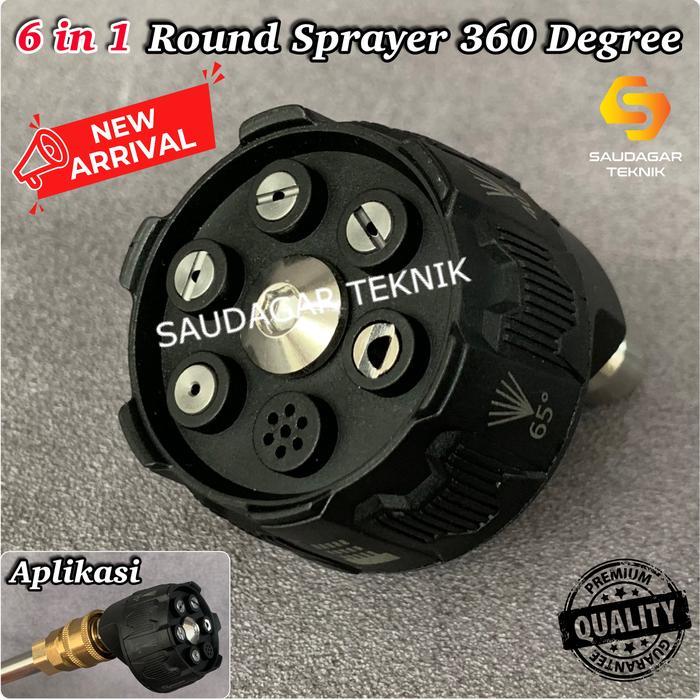 Quick Relese Nozzle Spray 6 in 1 Nozzle Putar Jet Cleaner 360 Derajat