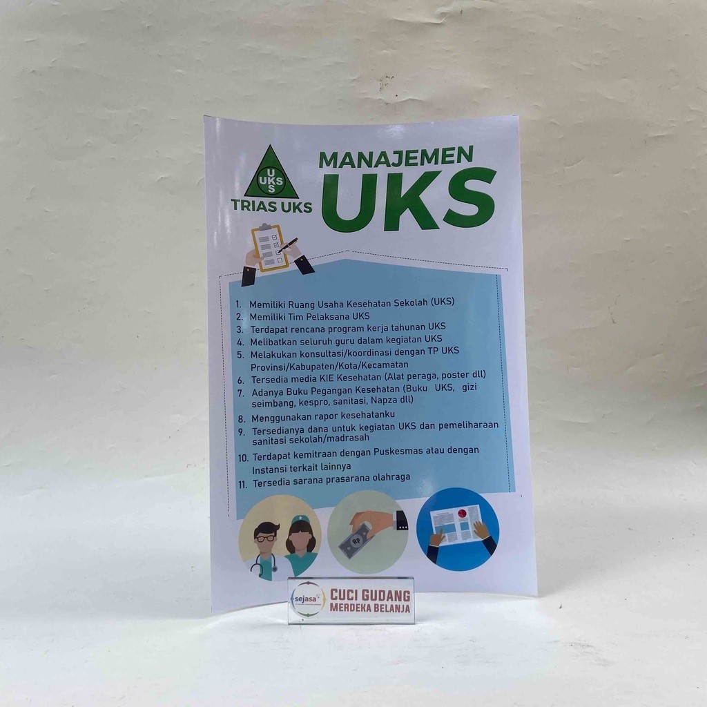 Poster Manajemen UKS, Poster Sekolah, Poster UKS Poster Sekolah Sehat