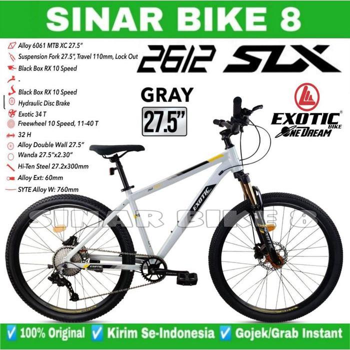 Sepeda Gunung Ukuran 27.5 Inch MTB EXOTIC 2612 SLX 7 Speed Hidrolik