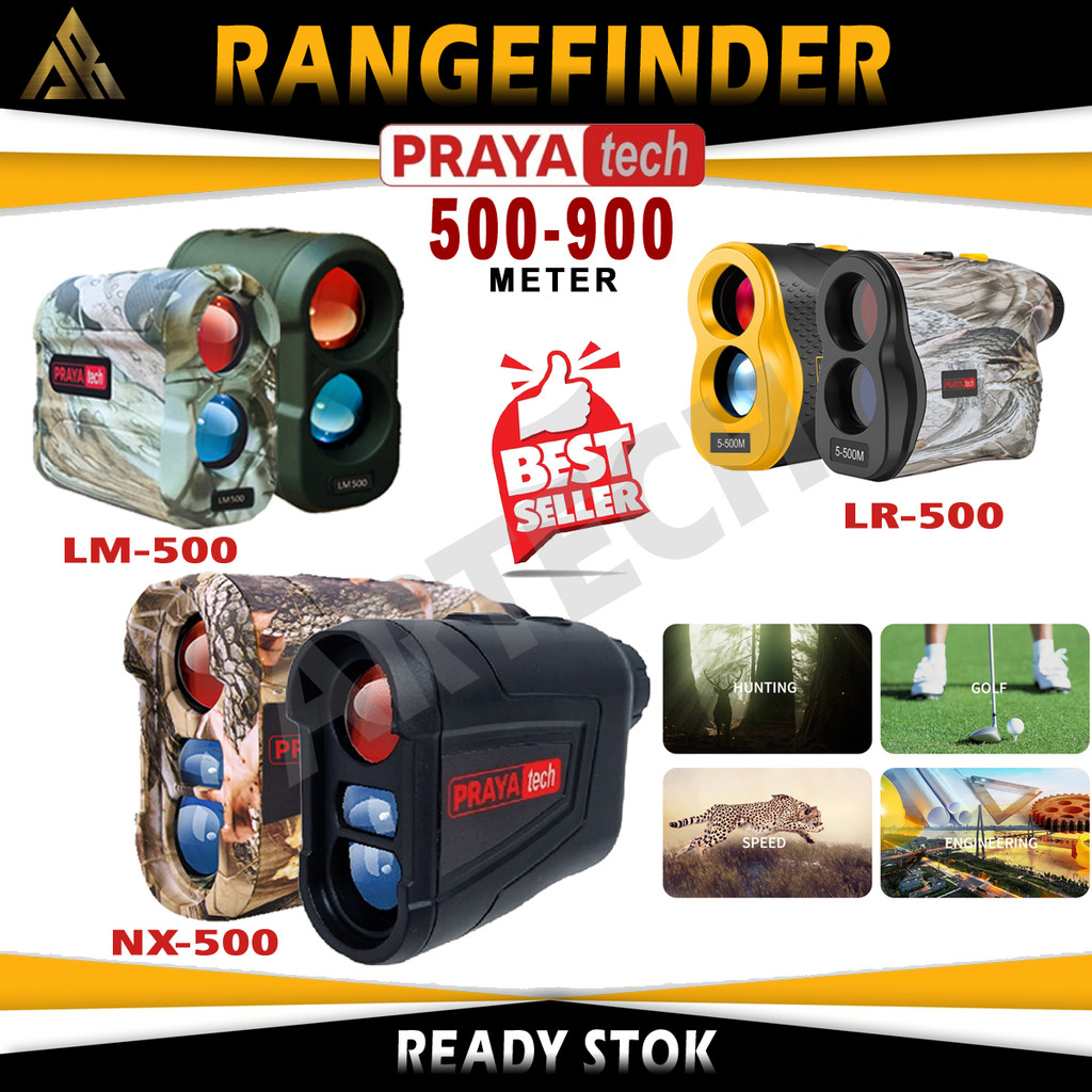 RANGE FINDER Rangefinder Teropong laser ukur jarak 500-900 meter PRAYATECH original HUNTING Berburu