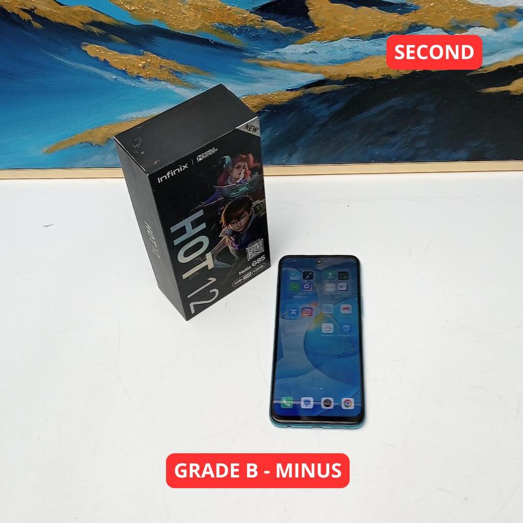 INFINIX HOT 12 6/128 GB GRADE B - MINUS HP SECOND ORIGINAL SINAR MUTIARA CELL