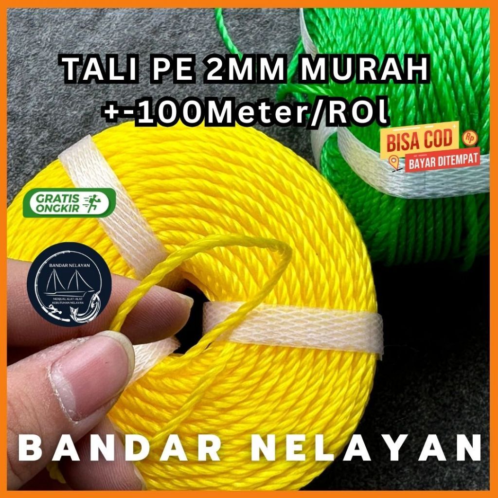 Tali Tambang Kecil 2mm / Tambang PE 2 mm +/- 100 METER MURAH