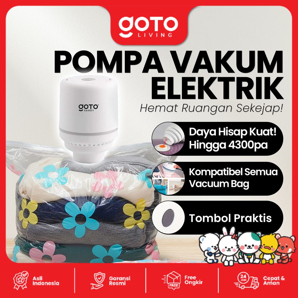 Goto Sandy Vacuum Bag Travel Vacum Plastik Baju Pakaian Vakum Elektrik