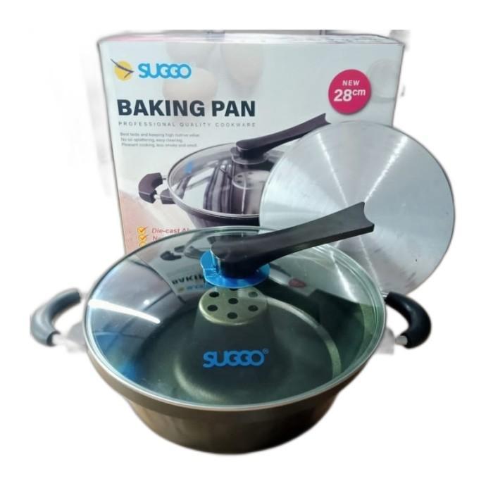 Baking Pan Suggo 28cm / Loyang Cetakan Kue Bolu Teflon Anti Lengket - BAKING PAN SUGGO