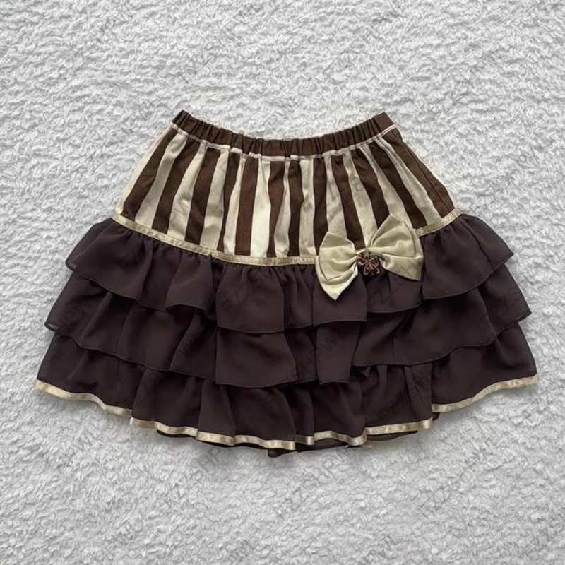 Punk Vintage vibe Y2K Skirt Bowknot Harajuku Gothic Pleated skirt Streetwear Subculture Mini Skirt U