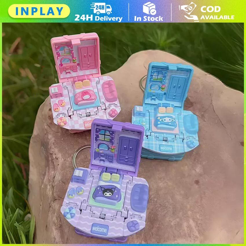 Sanrio 3D Pop-Up Book Keychain / Gantungan Kunci Mini Kuromi Melodi / Gantungan Tas Lucu Kreatif Sek