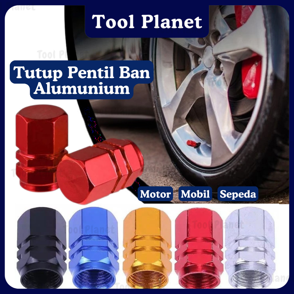 Tool Planet (Garansi 1 Tahun) Tutup pentil sepeda cop ban biasa motor mobil pompa roda posh mtb lipa
