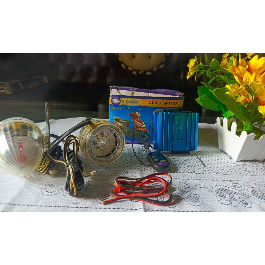 BACA DESKRIPSI  Alarm motor anti maling + speaker musik / Alarm Motor + Speaker Music / ALARM AUDIO 