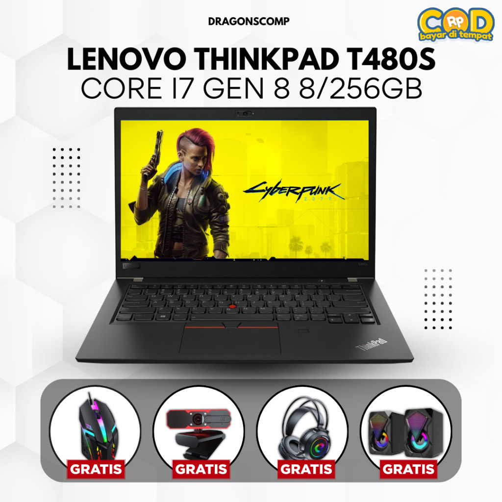 Laptop Lenovo Thinkpad T480 Lenovo Thinkpad T480S Core i7 Gen 8 Ram 8/256GB - Laptop Second Bergaran