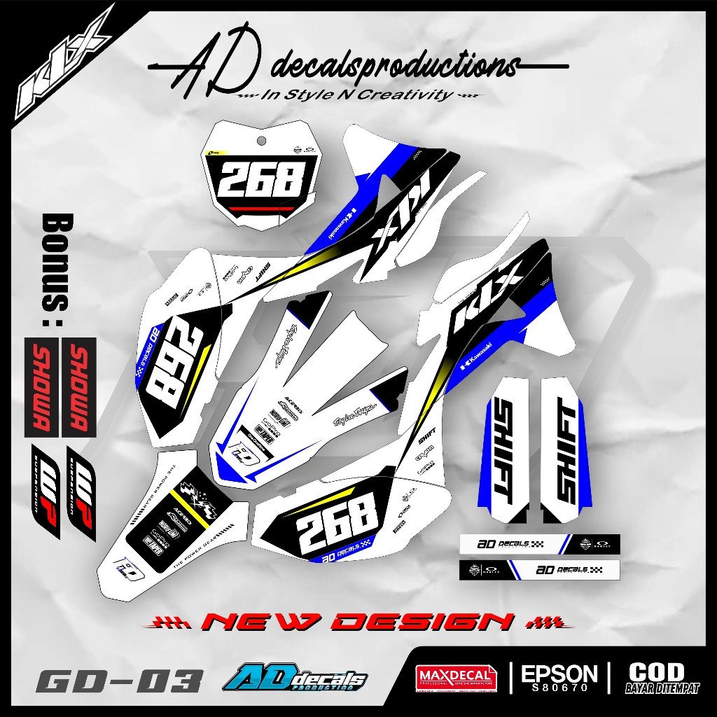 Decal Sticker Kawasaki GORDON ,Super Glosy_Full Body Motif OneOneNine -GD03