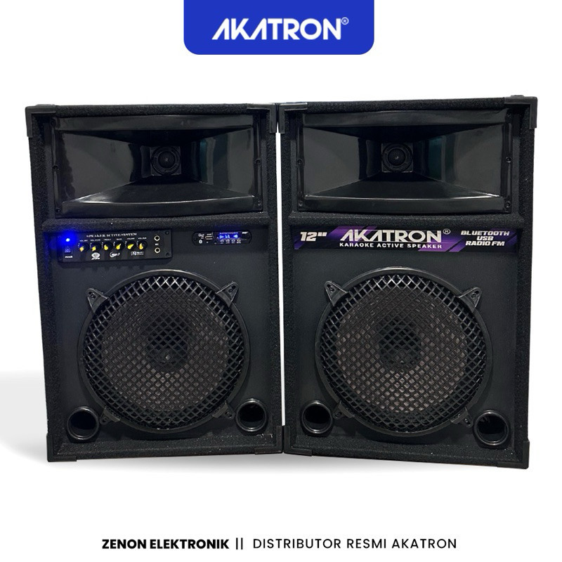 AKATRON 12 INCH SUPER BASS - SPEAKER AKTIF BLUETOOTH KARAOKE MICROPHONE SUBWOOFER SOUND BESAR MURAH