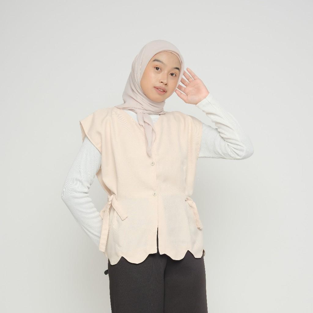 VEST CHERISH ROMPI WANITA SEMIWOLL TALI PINGGANG / OUTER VEST KEKINIAN
