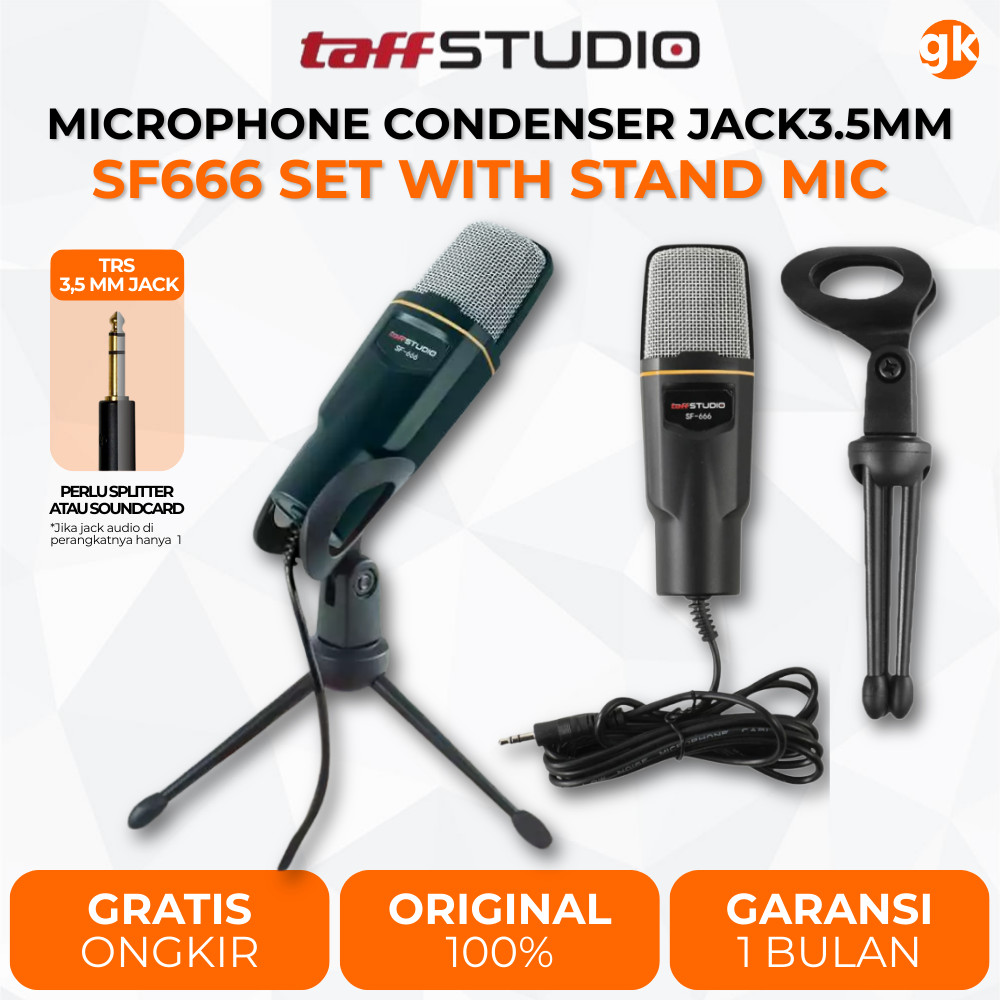 Taffware Mikrofon Kondenser SF666 Stand Mic kondenser SF-666 Microphone Condenser Rekaman