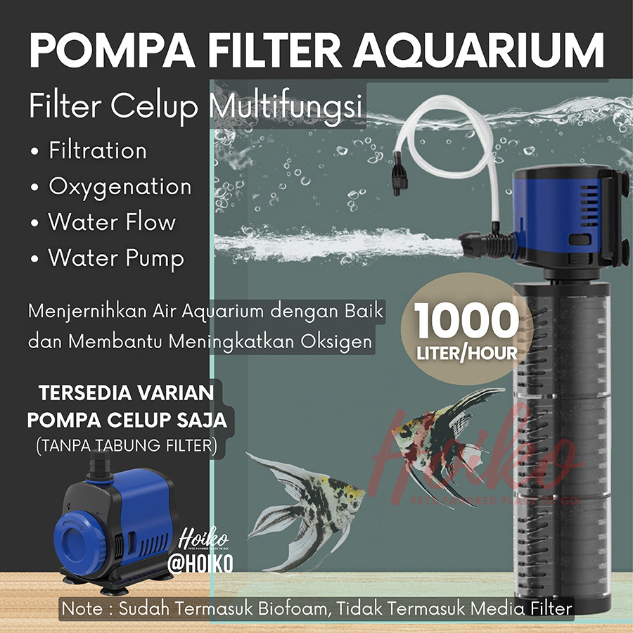 MESIN FILTER AIR AQUARIUM CELUP INTERNAL SUBMERSIBLE MESIN POMPA OKSIGEN JQP AKUARIUM AQUARIUM AQUAS