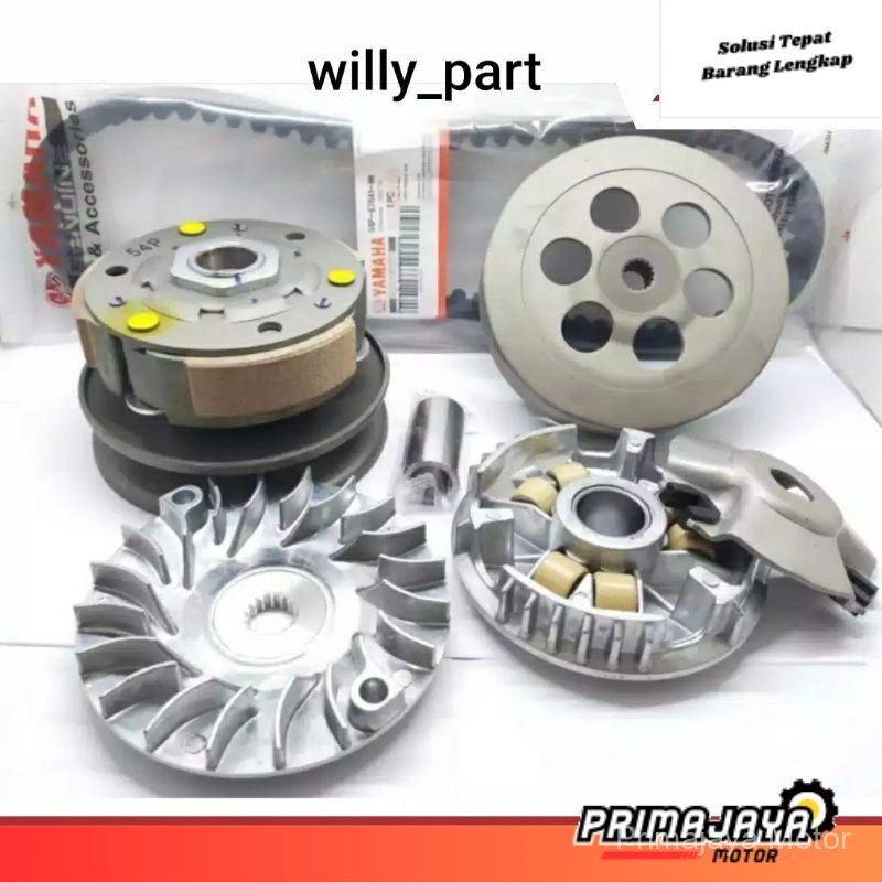 Paket Cvt Lengkap Rumah Roller Assy Set + Pully Assy + Kipas + Vanbelt Mio J Mio soul GT 115 Mio GT 