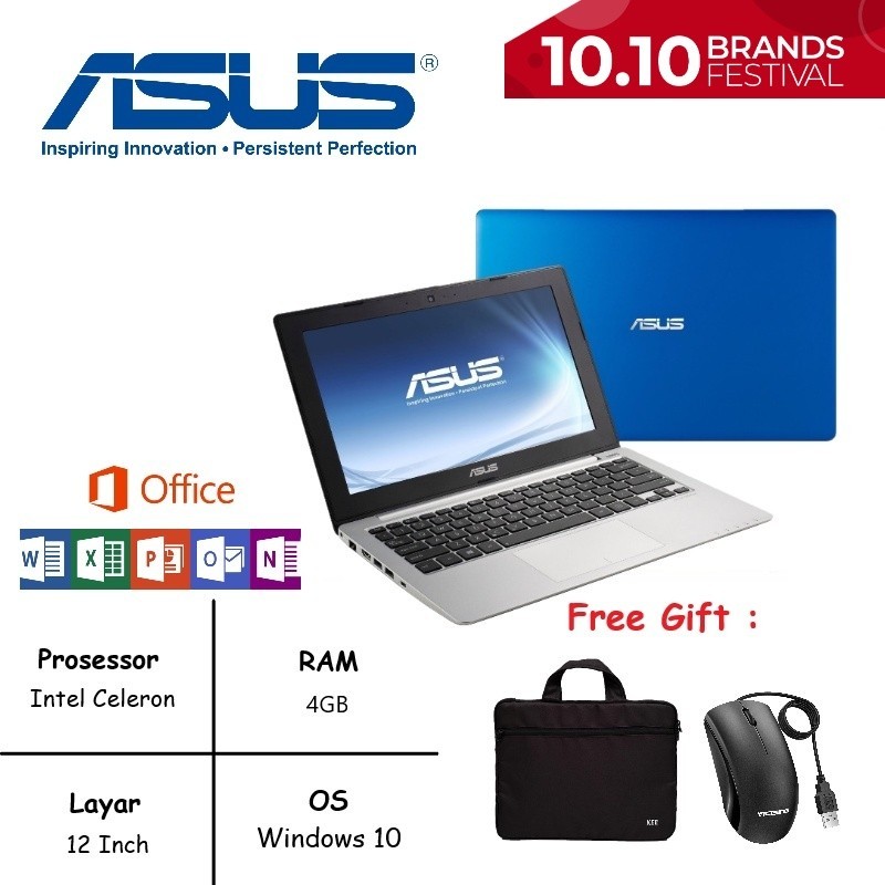 NOTEBOOK ASUS X201e RAM 4GB SSD 128GB WIN 10