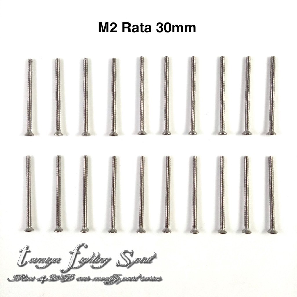 Baut Tamiya Baut Countersunk M2 30mm 20pcs Screw M2 kepala Rata - NS628