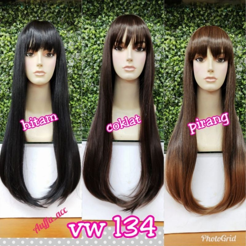 RAMBUT PALSU WIG LURUS PONI PENDEK TERBAIK