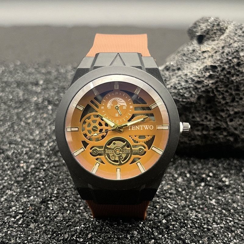 New Trendy Men's Watch Skeleton Sports Quartz Watch