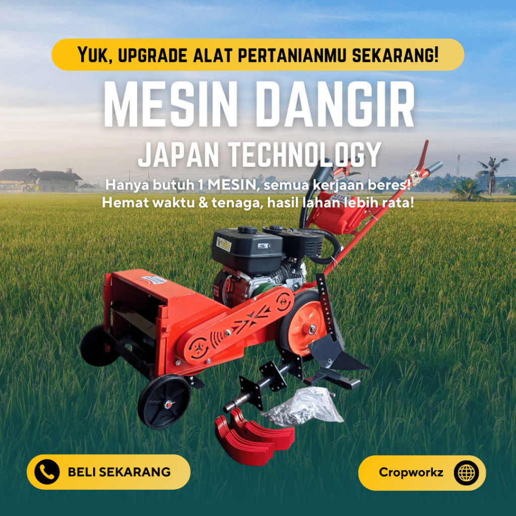 Mesin Dangir Alat Pertanian Modern Penggembur Tanah Penyiang Cangkul Gulma Mesin Rumput