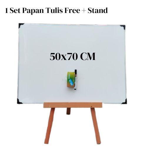 Whiteboard+Standing Ukuran Sedang 50x70/60x120 cm dengan Gratis Spidol dan Penghapus - Stationery - 