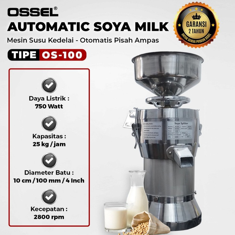 PROMO OSSEL Mesin Susu Soya Susu Kedelai Susu Almond Susu kacang Hijau Stainless Listrik Ossel OS-10