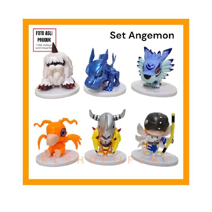 Figure Set Digimon Greymon Angemon - Set Angemon Digimon 6 karakter