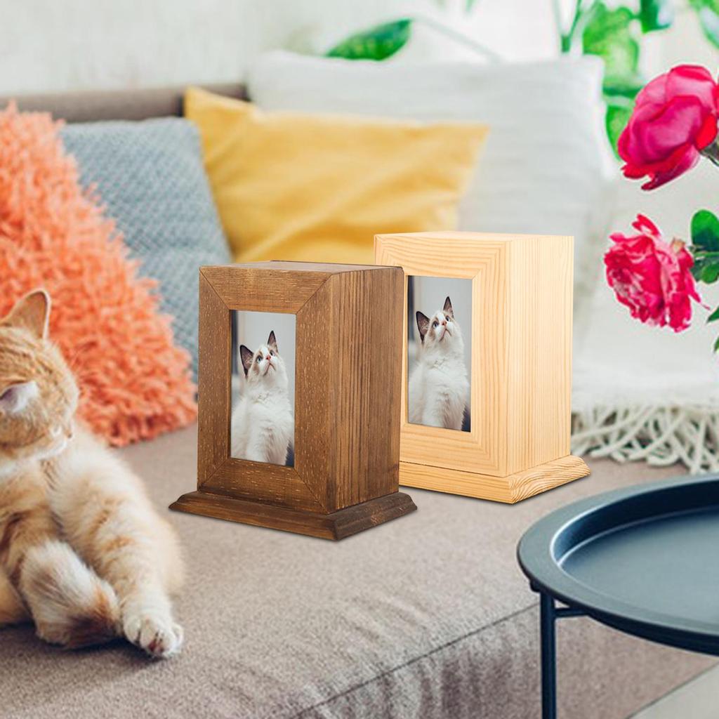 Pet Cremation Urn for Dogs Cats Ashes Photo Frame Cinerary Casket Supplies