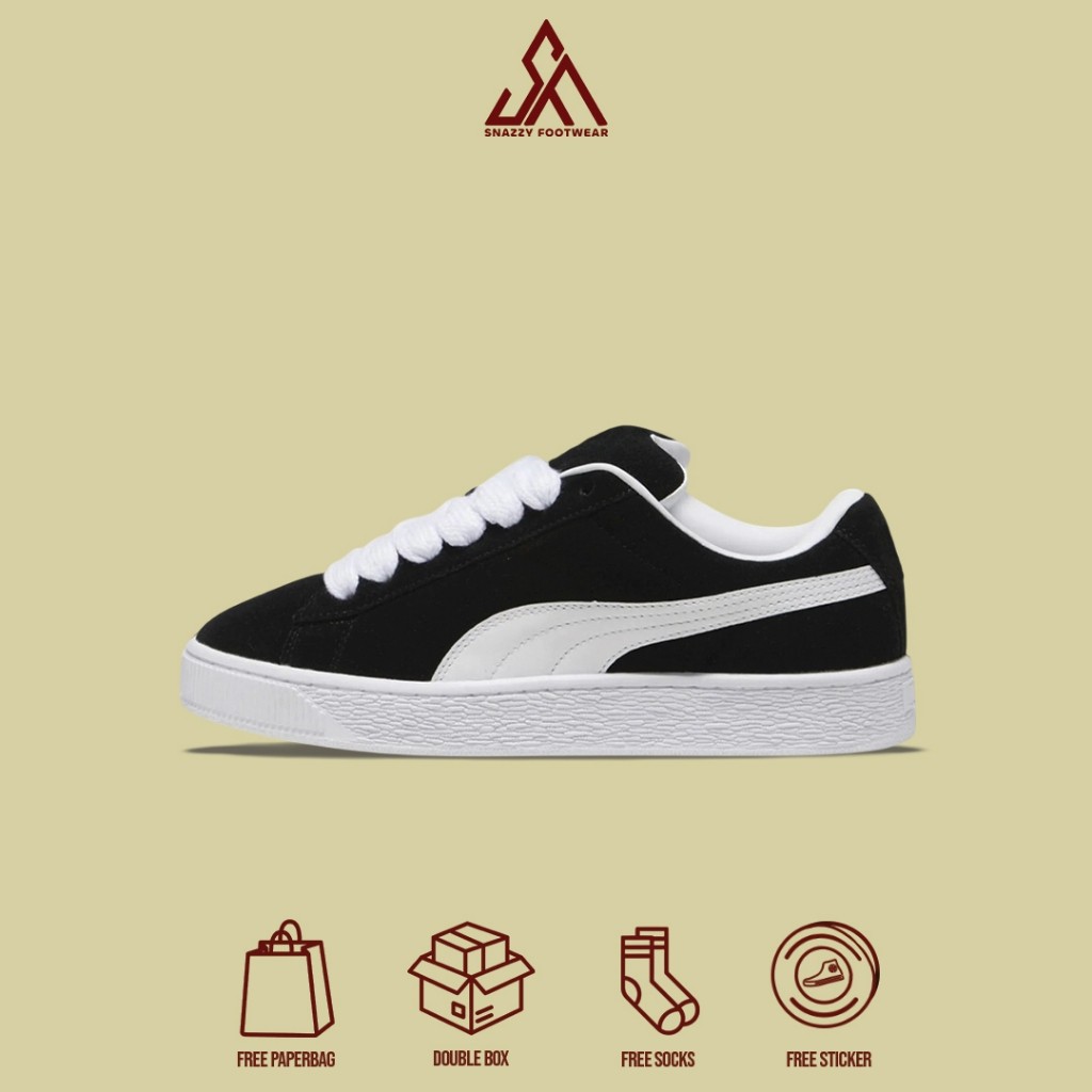 Sepatu Sneakers Puma Classic Suede XL Black White 100% Original Unisex