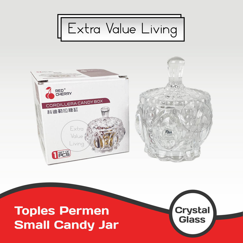 Toples Permen Kaca Kristal / Toples Kaca Kristal Bohemia Candy Pot / Small Table Decoration