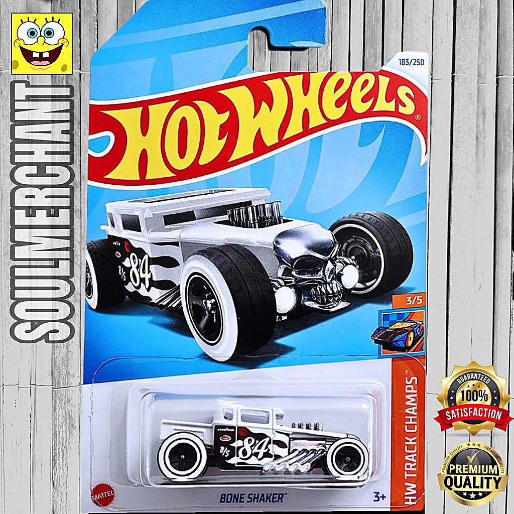 Hot Wheels Bone Shaker Putih Treasure Hunt Diecast Mobil Hotrod