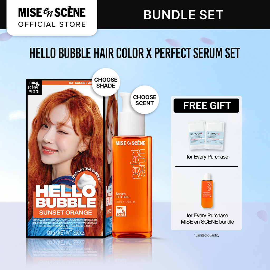 [PAKET HEMAT ISI 2] mise en Scene Hello Bubble Hair Color + Perfect Serum 80ml - Paket Perawatan Ram