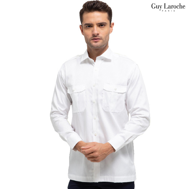 Kemeja Lengan Panjang Guy Laroche PDH Wogge White - Cotton Formal