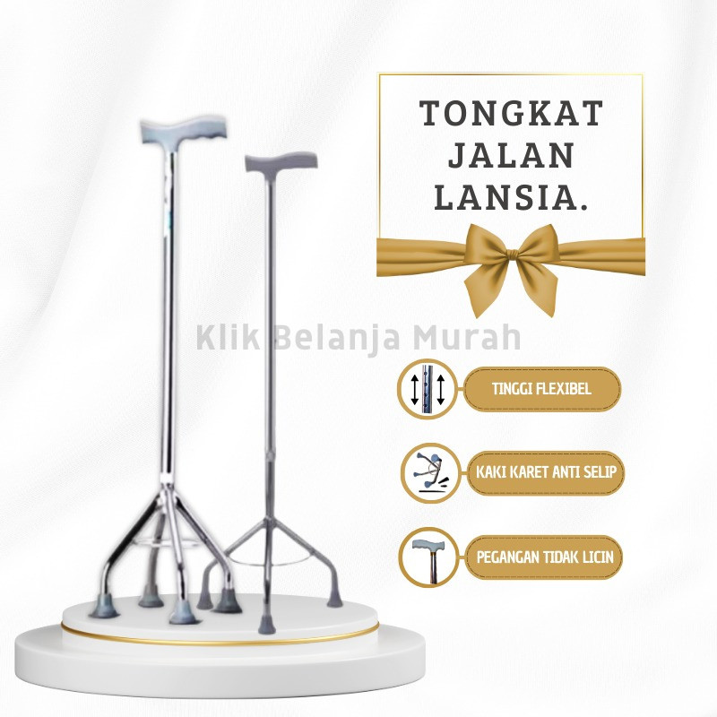 putra2 Ofc - Tongkat 4 Kaki Berbagai Varian (dengan ring) Tongkat 4 Kaki Alat Bantu Jalan ,Tongkat J
