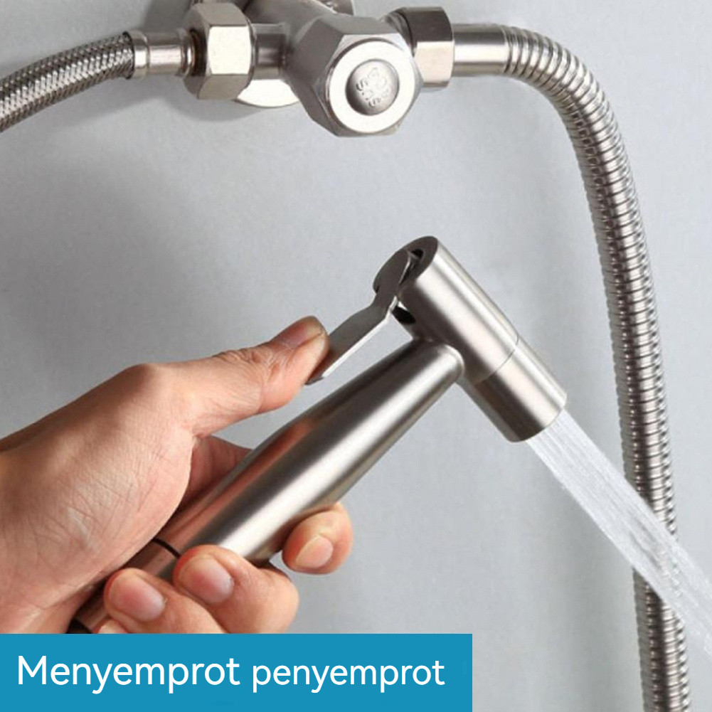 Penyemprot Bidet Tekanan Tinggi Baja Tahan Karat dengan Pemegang Penyimpanan Kamar Mandi