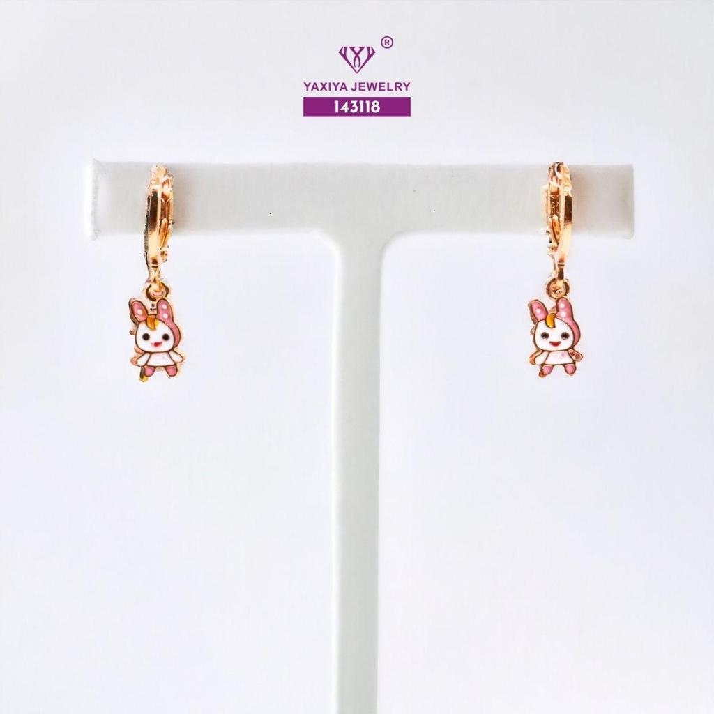 Yaxiya Anting Anak / Bayi Perempuan Karakter Perhiasan Imitasi Lapis Emas 105 anting mewah elegan ma