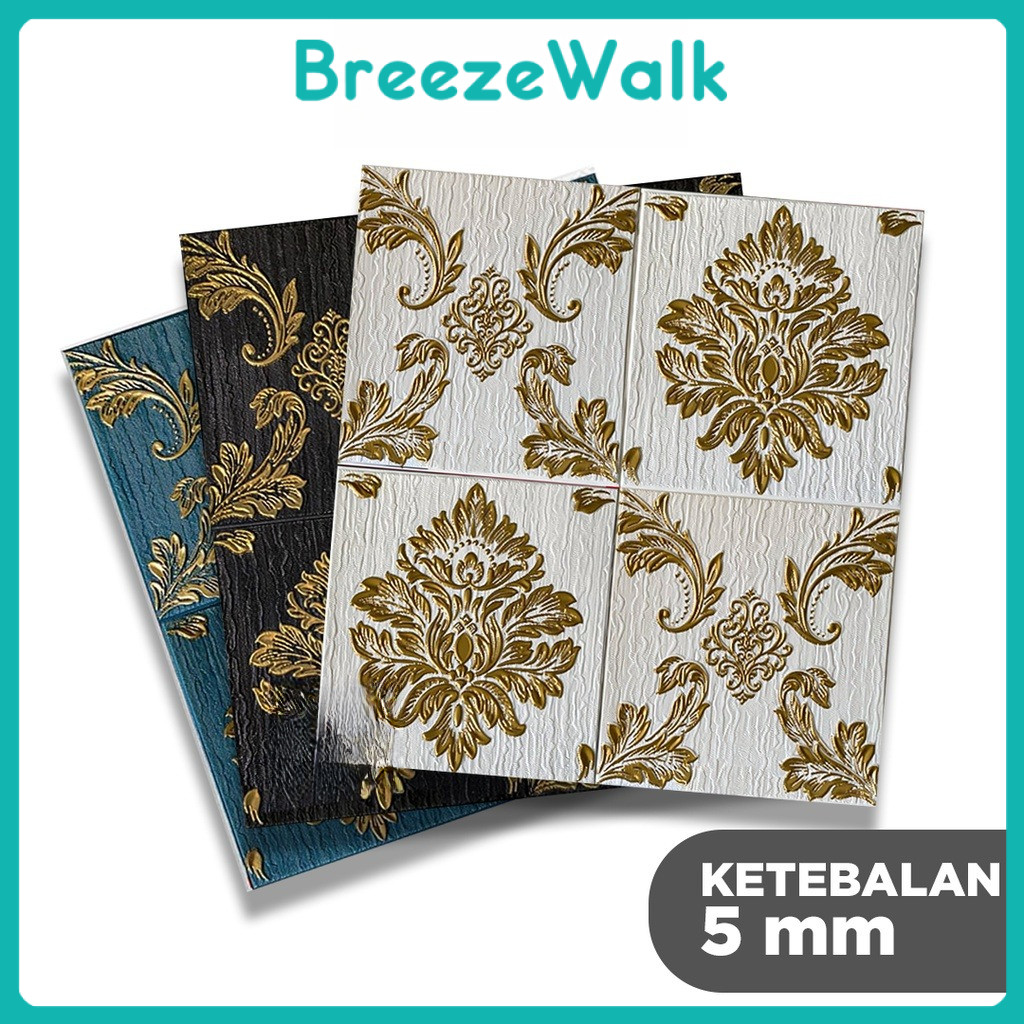 Breezewalk - Wallpaper Dinding 3D Foam Motif Batik Bunga Wallfoam 3D tebal 5mm MT5