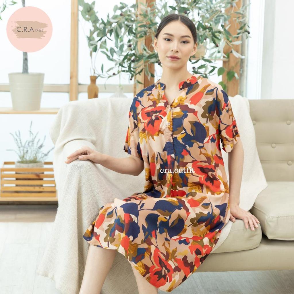 CRA OUTFIT - Dress Daster Rayon Premium Kekinian Busui Friendly Nayara Series - DNY3
