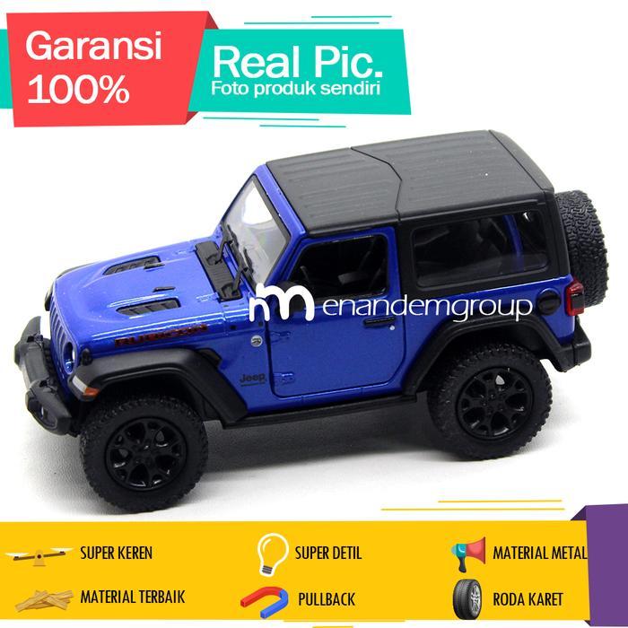 Diecast Miniatur Mainan Mobil Jeep Wrangler Rubicon Besi Pullback - Biru by Allshopibamz