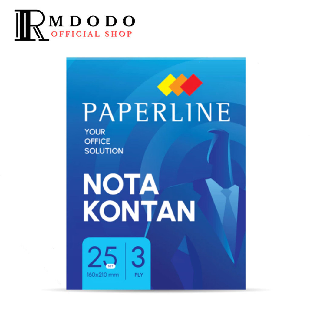 Rmdodo - Nota Kontan Besar 3 Rangkap 25 Set / Buku Nota 3 Ply Paperline Warna Random