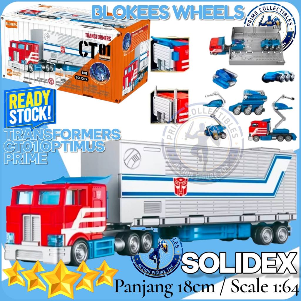 [New] Blokees Wheels TRANSFORMERS CT01 Optimus Prime Solidex Diecast 1:64 Kontainer Mobil Truck
