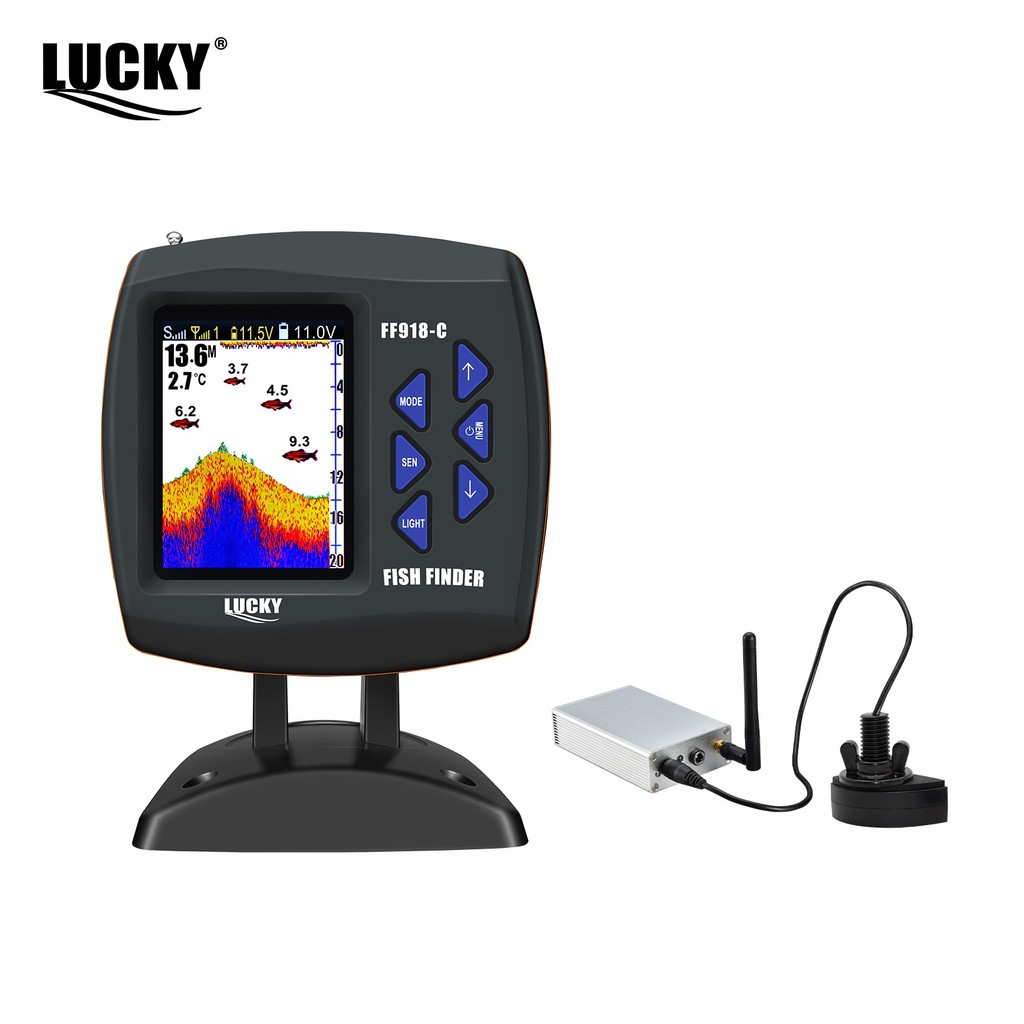 Lucky FF918 Wireless Remote Control Boat Fish Finder 300m980ft wireless operating range echo sounder