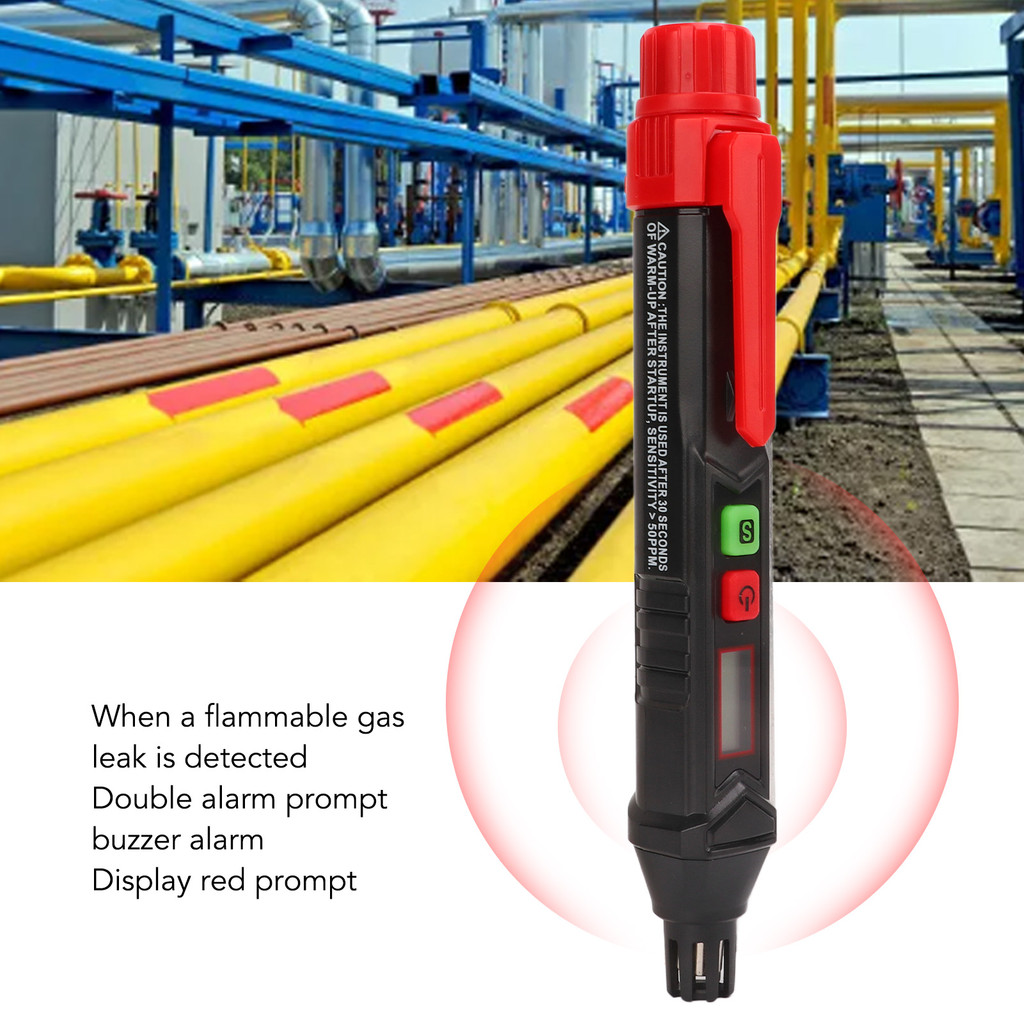 Combustible Gas Detector Pen Type Gas Leak Detector Double Alarm Sensitive Portable Easy  Combustibl